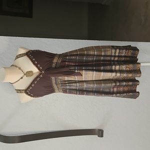 ECI brown pattern dress, size 14